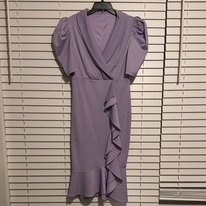 Lavender Ruffle Midi Dress